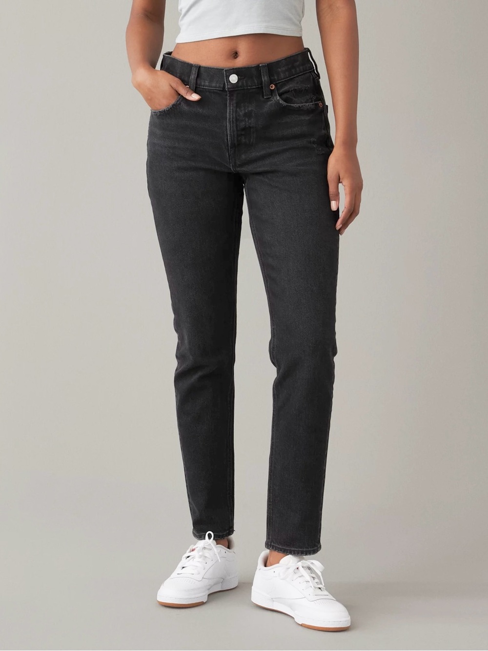 American Eagle 90s Skinny Jeans Womens 14 Regular Faded Black Stretch Denim